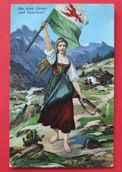 AK Innsbruck / 1909 / Für Gott Kaier und Vaterland / Jubiläumskarte 1809 bis 1909 / Fahne / Strassenansicht / Tirol